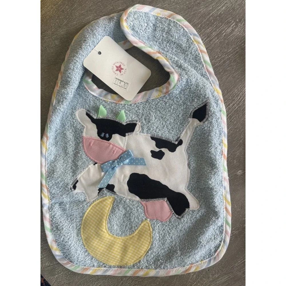 Vintage Baby Bibs & Burp Cloth Mixed Lot (8) New & Pre-owned Unisex Animals Boat
